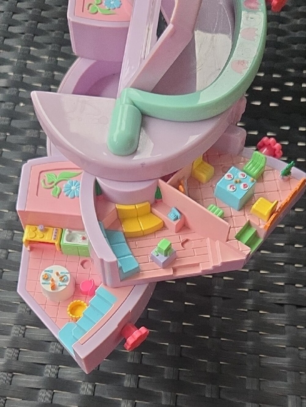 ✨🌸1991 VTG Bluebird Polly Pocket Pullout Playhouse Jewelry Box Compact Only 🌸✨ - Picture 13 of 15